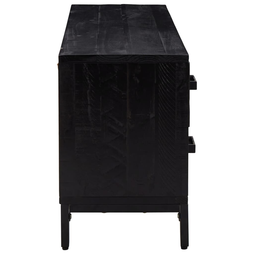 vidaXL Ντουλάπι Αποθήκευσης Μαύρο 110x30x45 εκ. από Μασίφ Ξύλο Πεύκου
