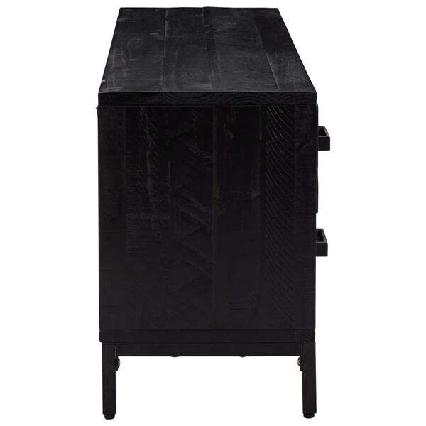 vidaXL Ντουλάπι Αποθήκευσης Μαύρο 110x30x45 εκ. από Μασίφ Ξύλο Πεύκου