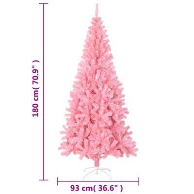 vidaXL Χριστουγεννιάτικο Δέντρο Τεχνητό Με Βάση Ροζ 180 εκ. PVC