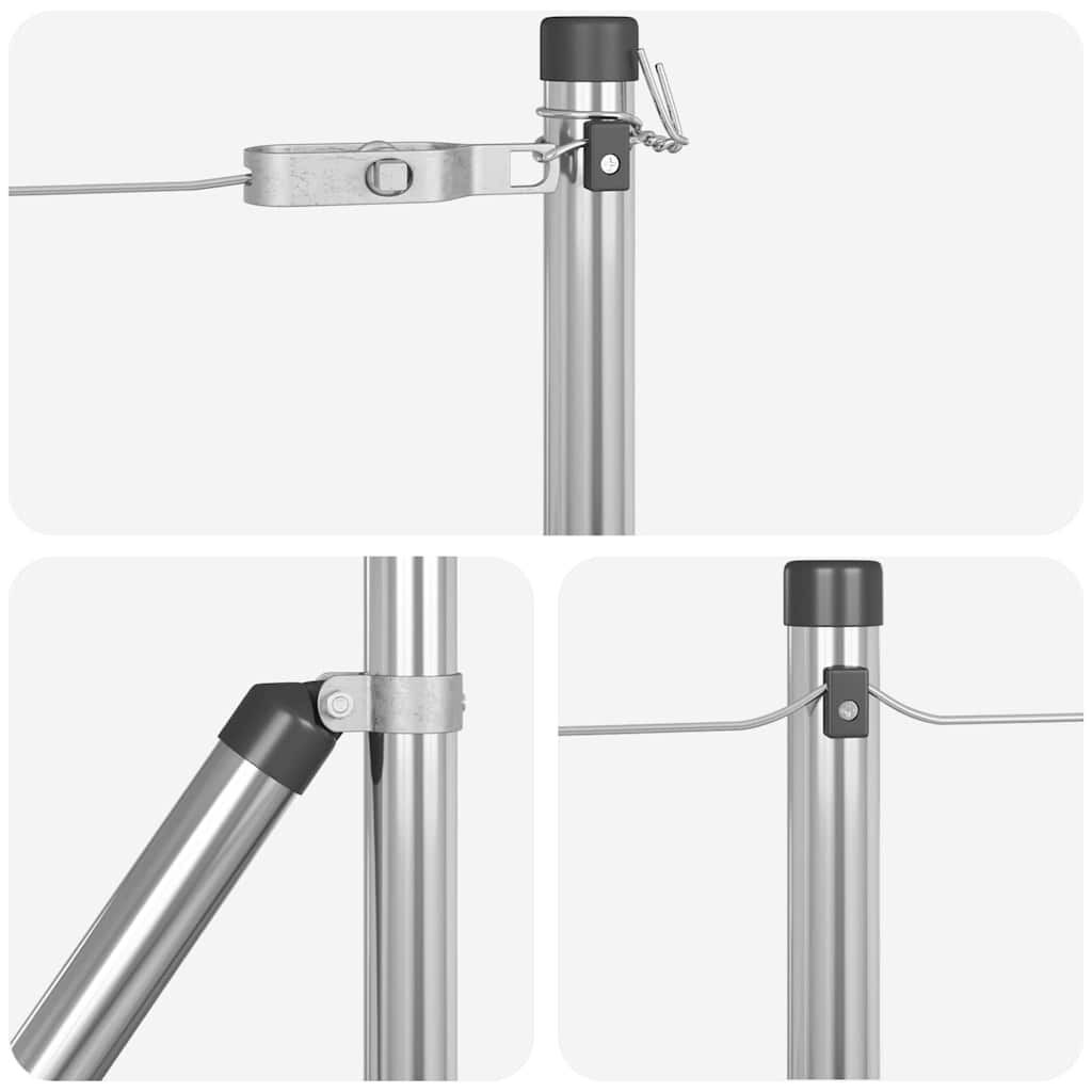 vidaXL Πό posts φράχτη 7 pcs Ασημί Ø32mm 70 εκ Γαλβανισμένος χάλυβας