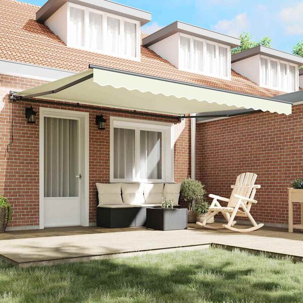 vidaXL Σκηνίτσα Αναδιπλούμενη Κρεμ 350 x 250 εκ Ύφασμα και Μέταλλο