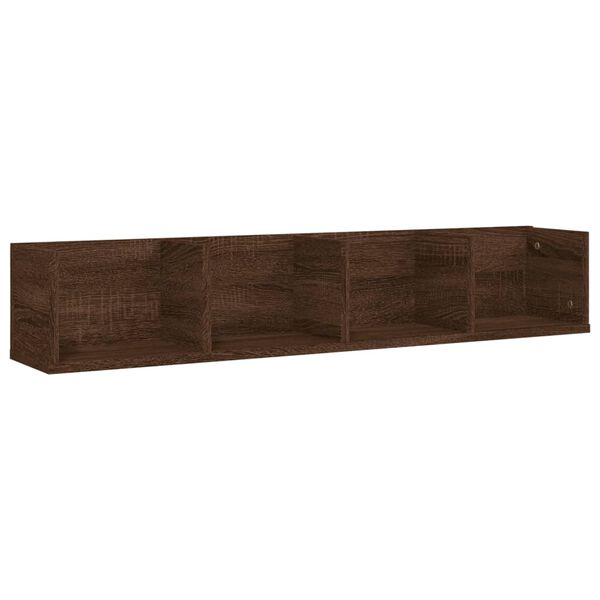 vidaXL Ραφιέρα Τοίχου για CD Καφέ Δρυς 100x18x18 εκ Επεξεργασμένο Ξύλο