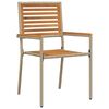 vidaXL Σέτ φαγητού για κήπο 5 pcs Μπεζ 140 x 80 x 75 cm