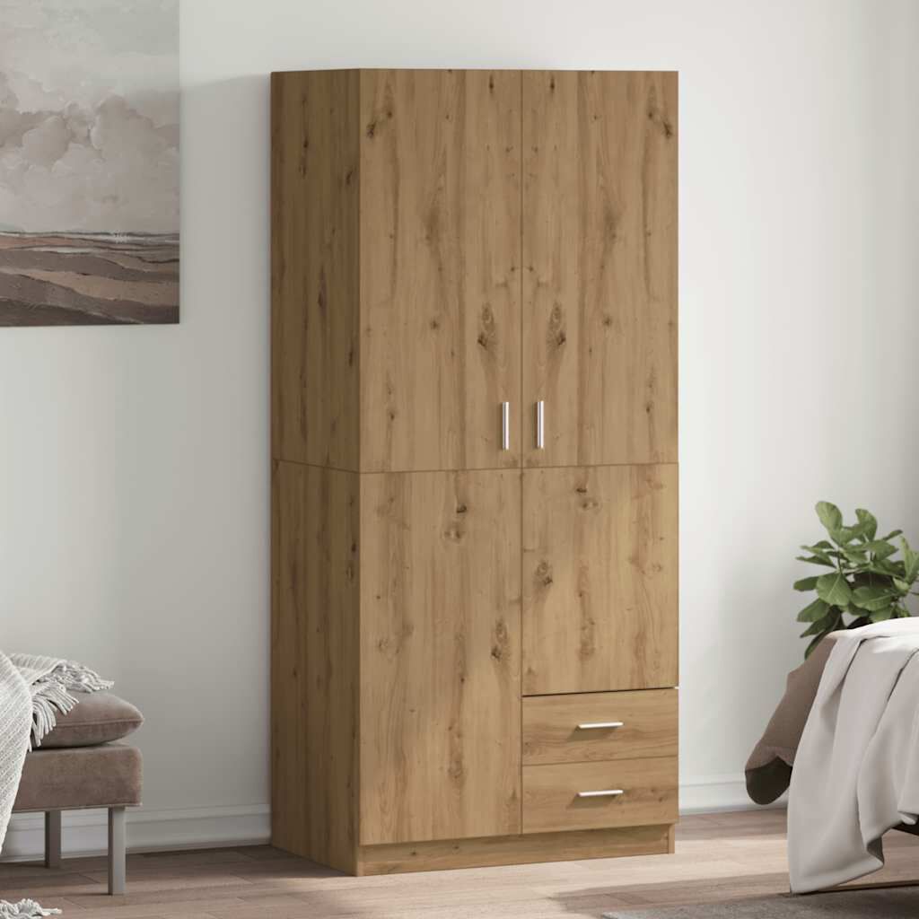 vidaXL Ντουλάπα Τεχνίτης Δρυς 80x52x180 εκ Επεξεργασμένο Ξύλο