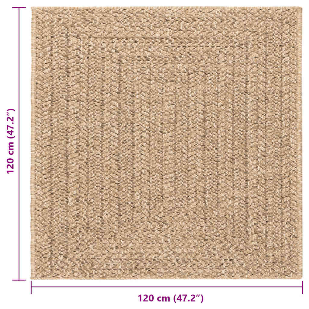 vidaXL Χαλί ZIZUR Όψη Γιούτας Εσωτ. & Εξωτ. Χώρου 120x120 εκ.