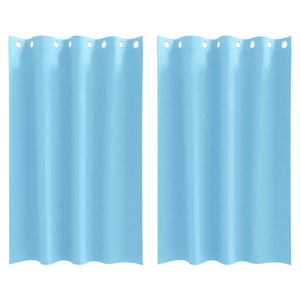 vidaXL Κουρτίνες με κουρτίνες 2 pcs Γαλάζιο Πολυεστέρας