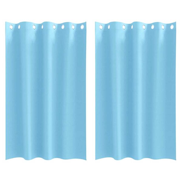 vidaXL Κουρτίνες με κουρτίνες 2 pcs Γαλάζιο Πολυεστέρας