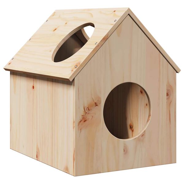 vidaXL Σπίτι για γάτες 41x50x50 cm από μασίφ ξύλο πεύκο