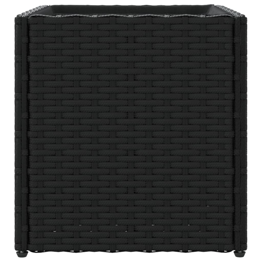 vidaXL Ζαρντινιέρες Κήπου 2 τεμ. Μαύρη 36x30x32εκ. από Συνθετικό Ρατάν