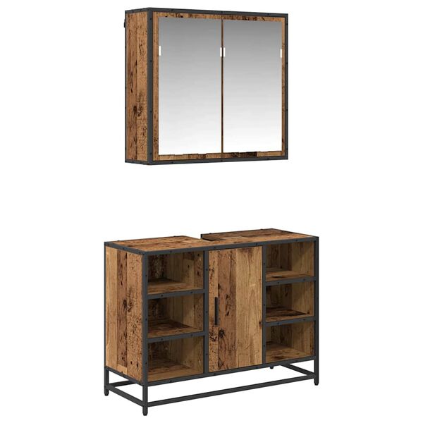 vidaXL &Sigma;&epsilon;&tau; &Epsilon;&pi;ί&pi;&lambda;&omega;&nu; &Mu;&pi;ά&nu;&iota;&omicron;&upsilon; &mu;&epsilon; &rho;ά&phi;&iota; 2 pcs &Pi;&alpha;&lambda;&iota;ό &Xi;ύ&lambda;&omicron; &Epsilon;&pi;&epsilon;&xi;&epsilon;&rho;&gamma;&alpha;&sigma;&mu;έ&nu;&omicron; &xi;ύ&lambda;&omicron;