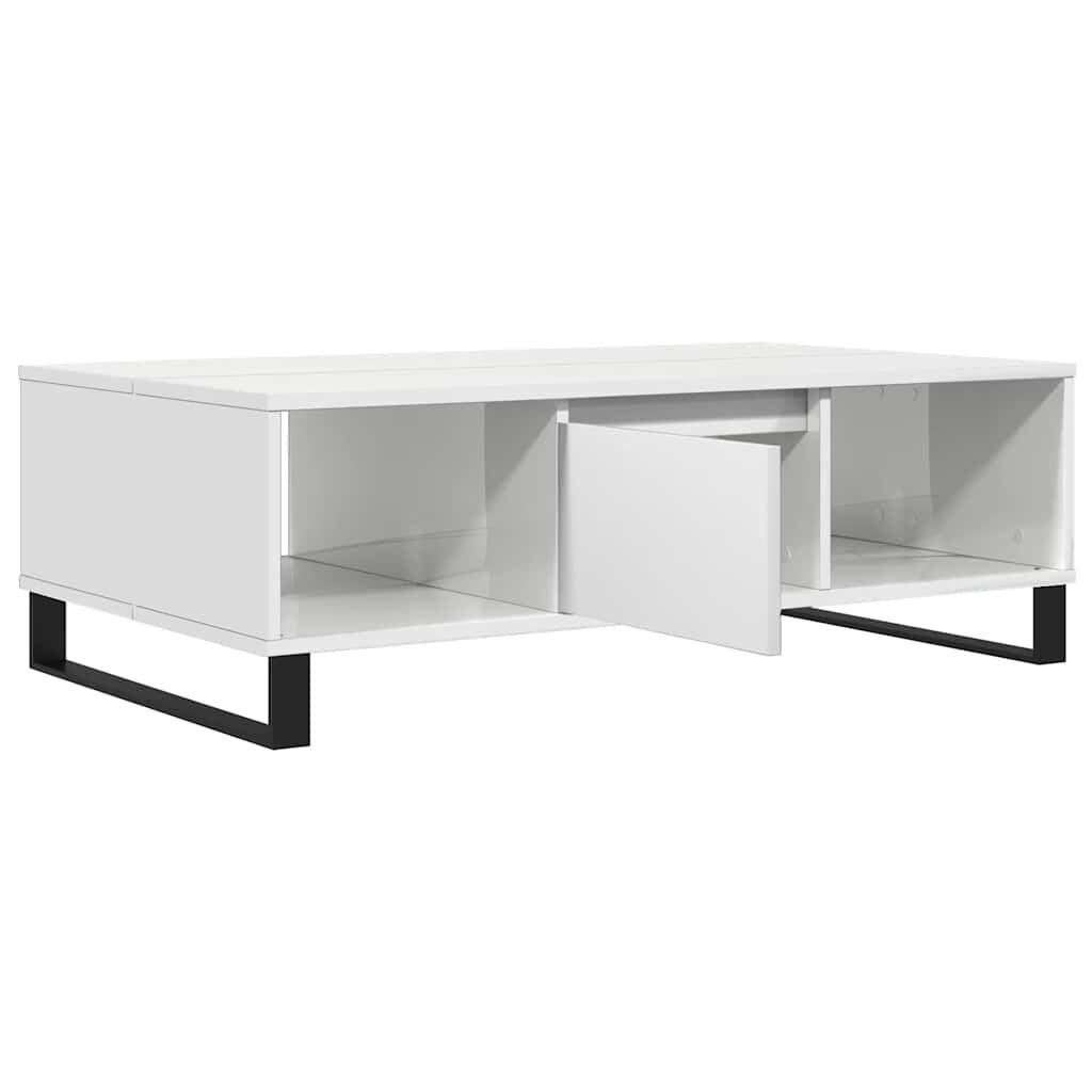vidaXL Τραπεζάκι Σαλονιού Γυαλ. Λευκό 104x60x35 εκ. από Επεξεργ. Ξύλο