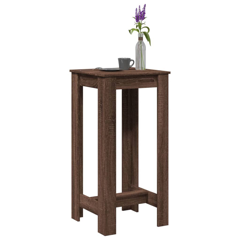 vidaXL Τραπέζι Μπαρ Καφέ Δρυς 51x50x103,5 εκ. Επεξ. Ξύλο