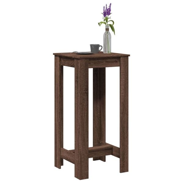 vidaXL Τραπέζι Μπαρ Καφέ Δρυς 51x50x103,5 εκ. Επεξ. Ξύλο
