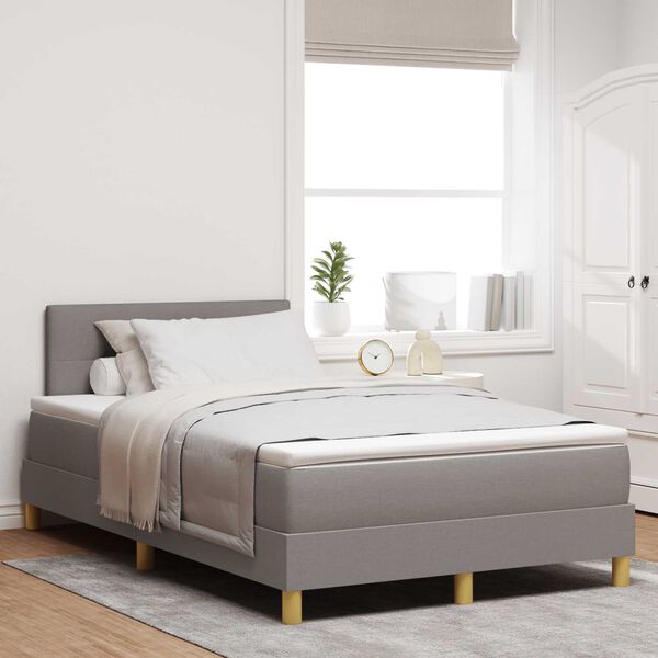 vidaXL Κρεβάτι Box Spring με Στρώμα & LED Ταπάζ 120x200 εκ. Ύφασμα