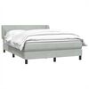 vidaXL Κρεβάτι Boxspring με Στρώμα Ανοιχτό Γκρι 140x220 εκ. Βελούδινο