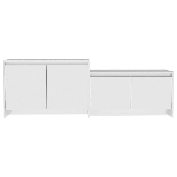 vidaXL Έπιπλο Τηλεόρασης Γυαλ. Λευκό 146,5x35x50 εκ Επεξεργασμένο Ξύλο