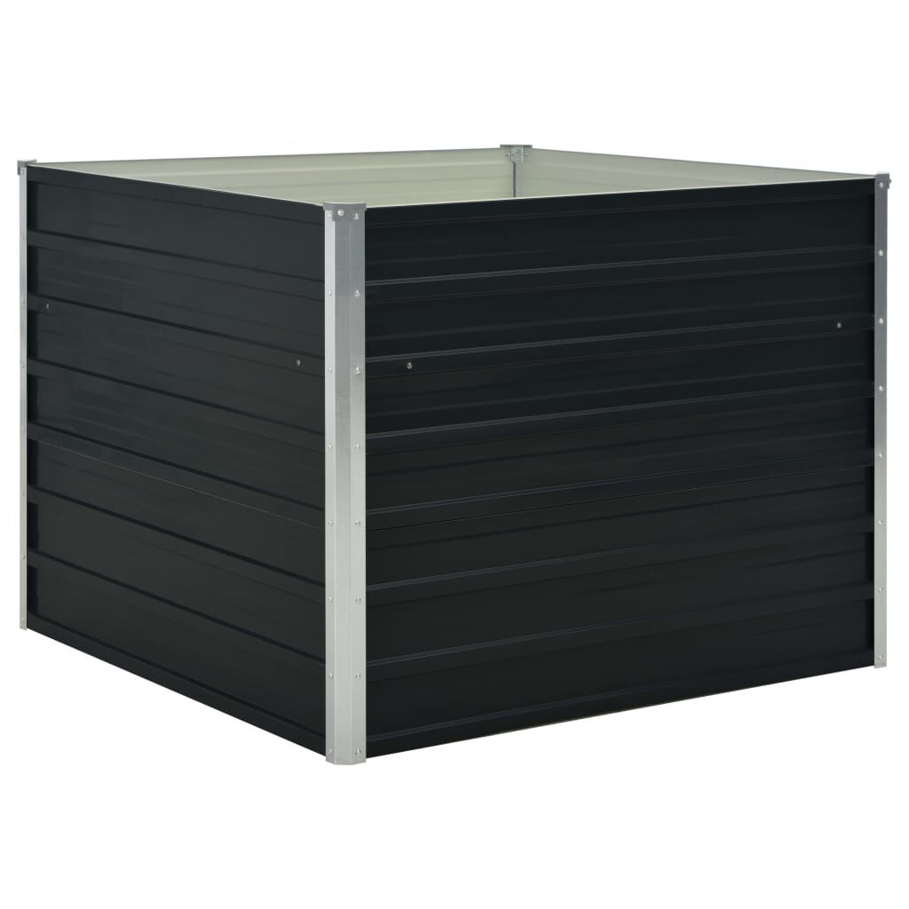 vidaXL Ζαρντινιέρα Ψηλή Ανθρακί 100x100x77 εκ. Γαλβανισμένος Χάλυβας