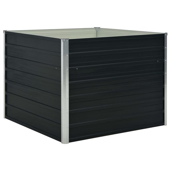 vidaXL Ζαρντινιέρα Ψηλή Ανθρακί 100x100x77 εκ. Γαλβανισμένος Χάλυβας