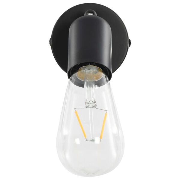 vidaXL Φωτιστικά Σποτ 2 τεμ. Μαύρα με Λαμπτήρες Filament 2W Ε27