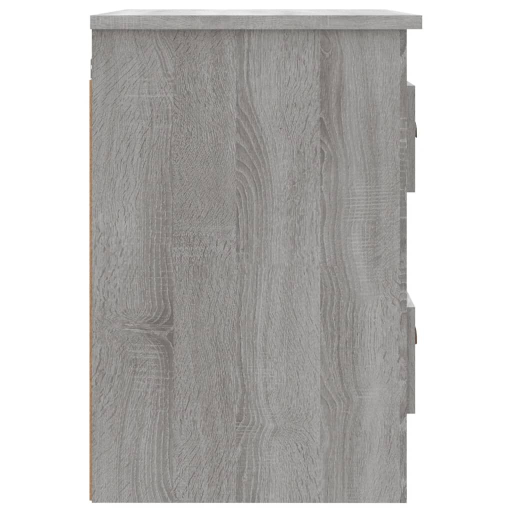 vidaXL Κομοδίνα Επιτοίχια 2 τεμ. Γκρι Sonoma 41,5x36x53 εκ.