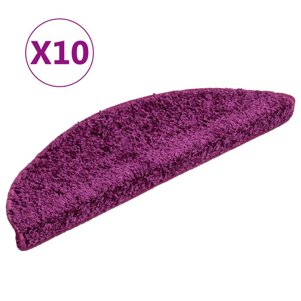 vidaXL Πατάκια Σκάλας 10 τεμ. Βιολετί 56 x 17 x 3 εκ.