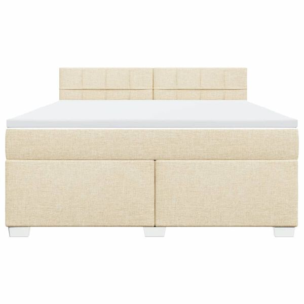 vidaXL &Kappa;&rho;&epsilon;&beta;ά&tau;&iota; Boxspring &mu;&epsilon; &Sigma;&tau;&rho;ώ&mu;&alpha; &Kappa;&rho;&epsilon;&mu; 180x200 &epsilon;&kappa;. &Upsilon;&phi;&alpha;&sigma;&mu;ά&tau;&iota;&nu;&omicron;