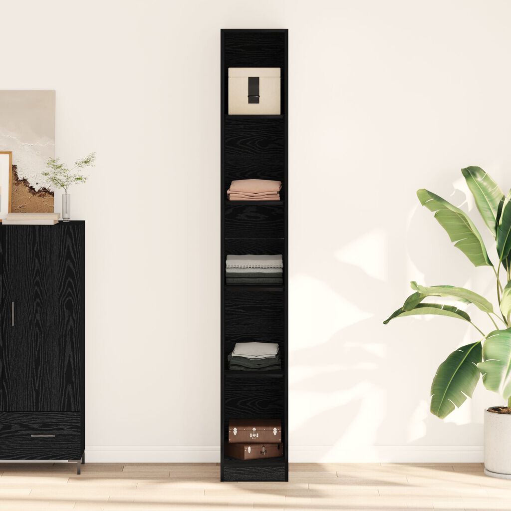vidaXL Ντουλάπα Μαύρου Δρυός - 30x50x200 εκ., Φτιαγμένη από Επεξεργασμένο Ξύλο