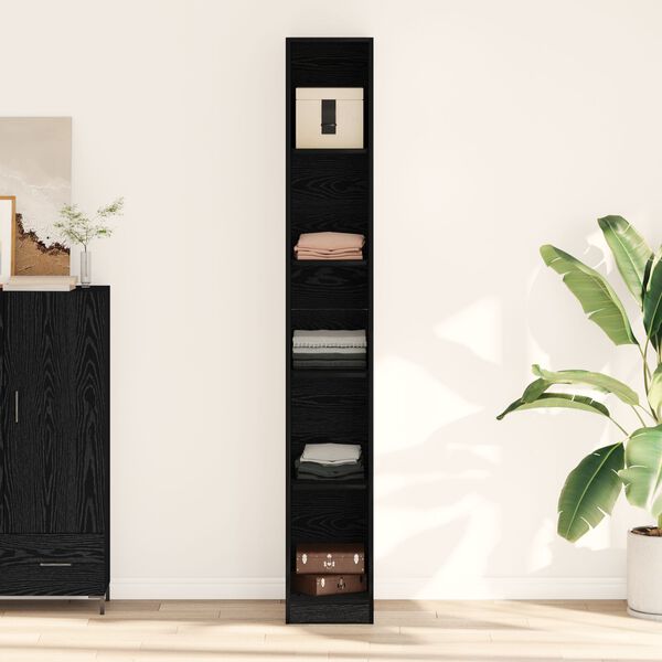 vidaXL Ντουλάπα Μαύρου Δρυός - 30x50x200 εκ., Φτιαγμένη από Επεξεργασμένο Ξύλο