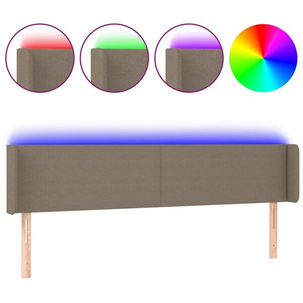 vidaXL &Kappa;&epsilon;&phi;&alpha;&lambda;ά&rho;&iota; &Kappa;&rho;&epsilon;&beta;&alpha;&tau;&iota;&omicron;ύ LED Taupe 183x16x78/88 &epsilon;&kappa;. &Upsilon;&phi;&alpha;&sigma;&mu;ά&tau;&iota;&nu;&omicron;