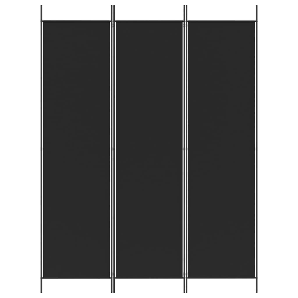 vidaXL Διαχωριστικό Δωματίου με 3 Πάνελ Μαύρο 150x200 εκ. από Ύφασμα