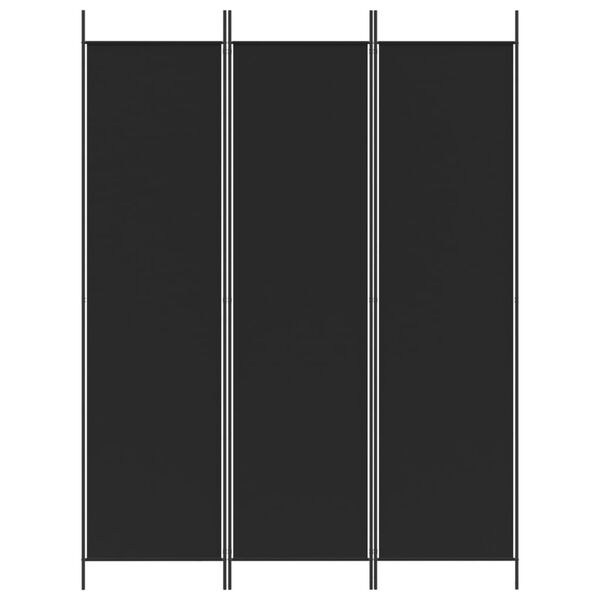 vidaXL Διαχωριστικό Δωματίου με 3 Πάνελ Μαύρο 150x200 εκ. από Ύφασμα
