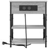 vidaXL Κομοδίνο με Σταθμό Φόρτισης με ράφι 2 pcs Γκρι sonoma