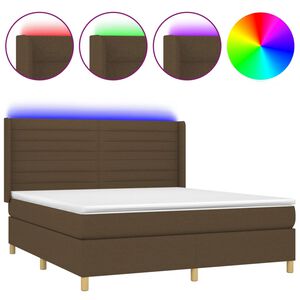 vidaXL &Kappa;&rho;&epsilon;&beta;ά&tau;&iota; Boxspring &mu;&epsilon; &Sigma;&tau;&rho;ώ&mu;&alpha; & LED &Sigma;&kappa;.&Kappa;&alpha;&phi;έ 160x200&epsilon;&kappa;. &Upsilon;&phi;&alpha;&sigma;&mu;ά&tau;&iota;&nu;&omicron;