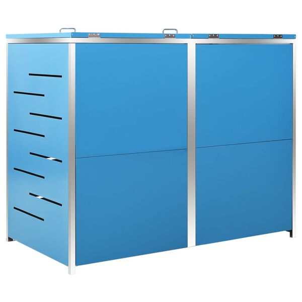 vidaXL Πλαίσιο Κάδων Απορρ. Διπλό με Ρόδες 138x77,5x112,5 εκ Αν. Ατσα.