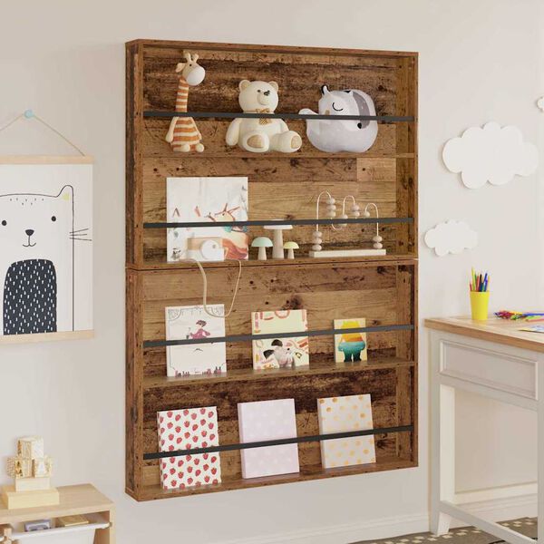 vidaXL &Rho;ά&phi;&iota; &Pi;&epsilon;&rho;&iota;&omicron;&delta;&iota;&kappa;ώ&nu; &mu;&epsilon; &rho;ά&phi;&iota; 2 pcs &Pi;&alpha;&lambda;&iota;ό &xi;ύ&lambda;&omicron; 100 x 12 x 70 &epsilon;&kappa;