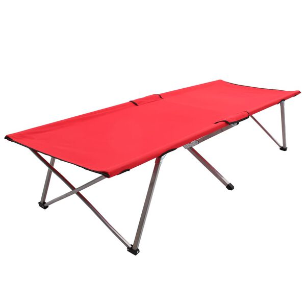 vidaXL Κρεβάτι Κάμπινγκ Κόκκινο 206 x 75 x 45 εκ. XXL