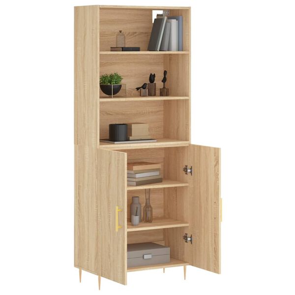 vidaXL Ντουλάπι Sonoma δρυς 69,5 x 34 x 180 εκ. από Επεξεργασμένο Ξύλο