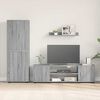 vidaXL Σετ 4 τεμαχίων για ντουλάπα τηλεόρασης Επιτοίχιο Γκρι sonoma