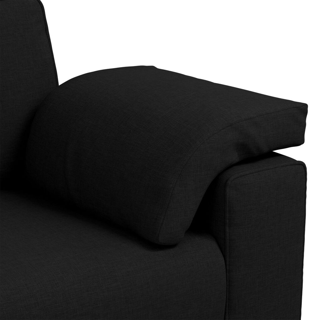 vidaXL Μαύρος Καναπές Loveseat 140 εκ Υφασμάτινος