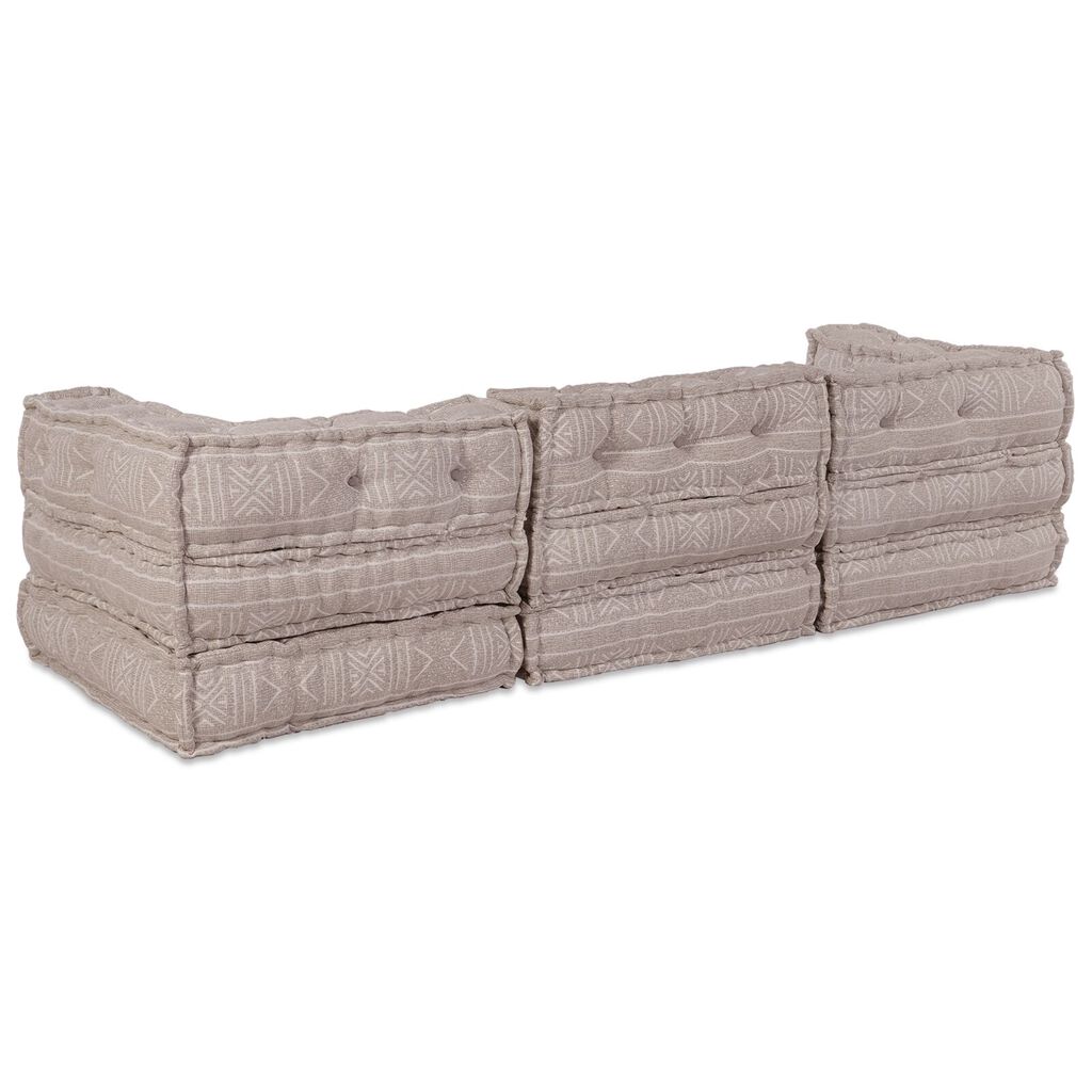 vidaXL Καναπές Pouffe 3-θέσιος Modular Αναστρέψιμος Λεοπάρ Κλωστοϋφαντουργίας