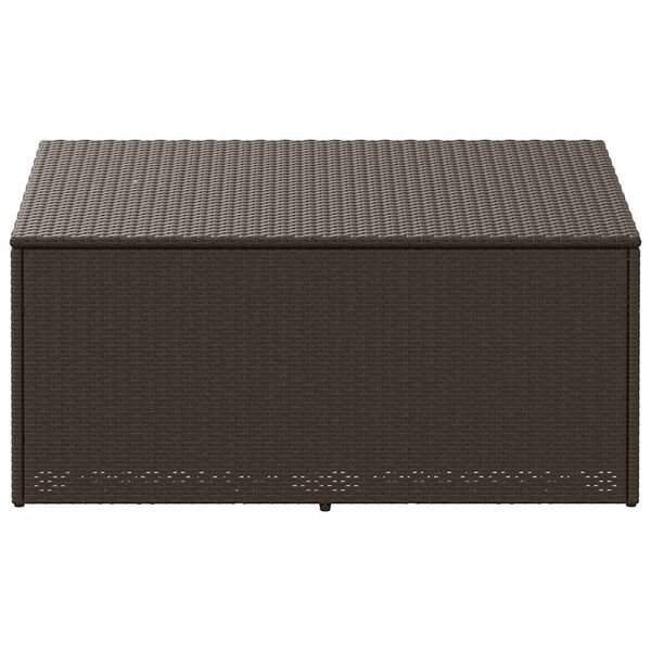 vidaXL Κήπος κουτί αποθήκευσης καφέ 110x50x58 cm Poly Rattan