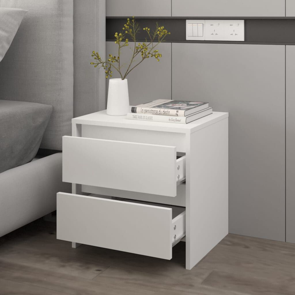 vidaXL Κομοδίνο 2 τεμ Μαύρο Δρυς 45x34x44,5 εκ Επεξεργασμένο ξύλο