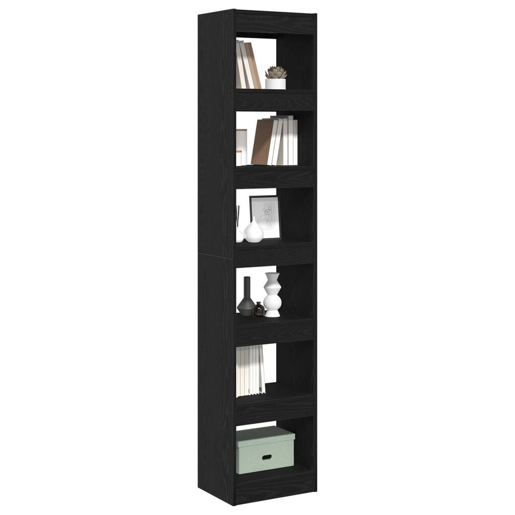 vidaXL Βιβλιοθήκη Μαύρης Δρυός 40x30x198 εκ, Κατασκευασμένη από Επεξεργασμένο Ξύλο