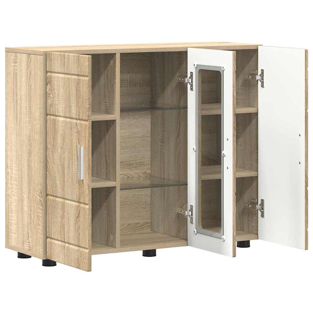 vidaXL Πλαϊνό γραφείο με ράφι με πόρτα Sonoma Δρυς 55.5 x 29 x 100 εκ
