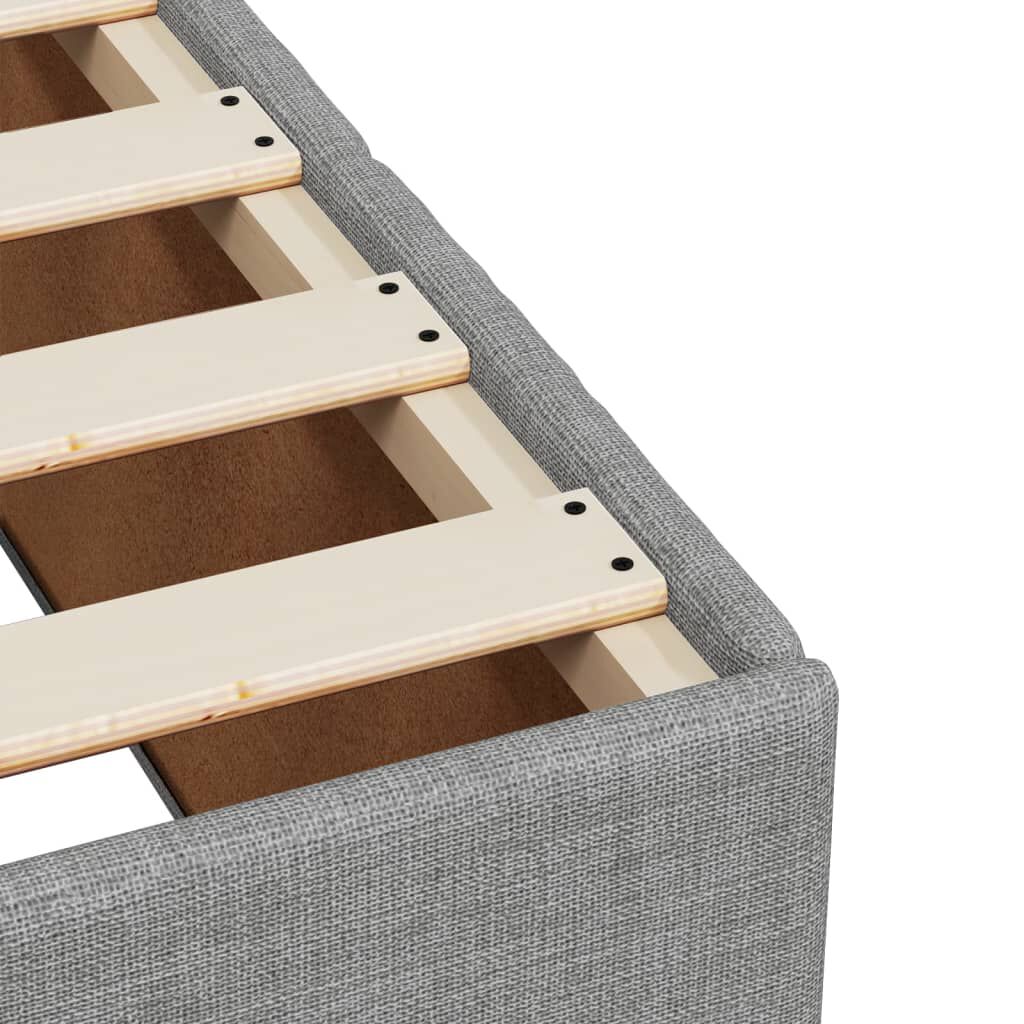 vidaXL Κρεβάτι Boxspring με Στρώμα Ανοιχτό Γκρι 100x200 εκ. Υφασμάτινο