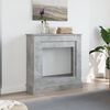 vidaXL Πλαίσιο Τζακιού Γκρι Σκυρ. 90x30x90 εκ. από Επεξ. Ξύλο