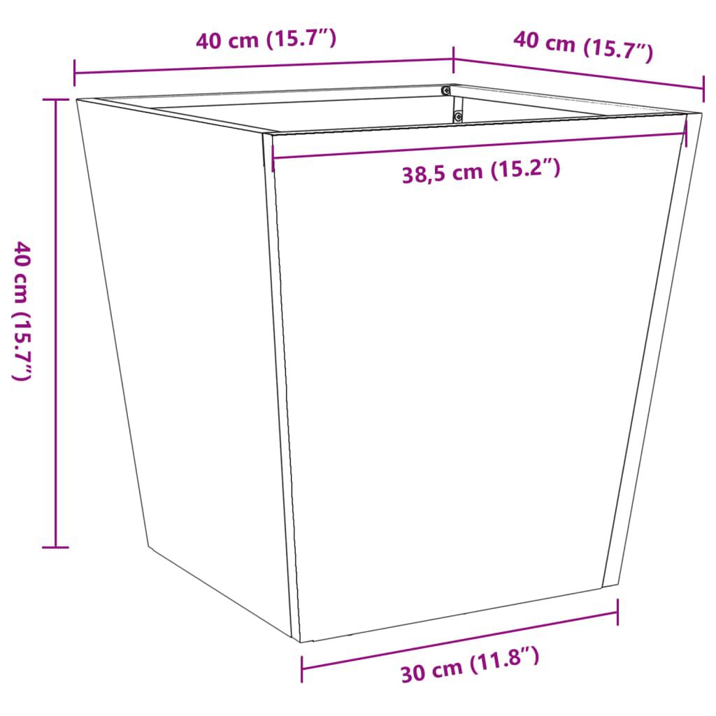 vidaXL Ζαρντινιέρες Κήπου 2 τεμ. 40x40x40εκ Ατσάλι σκληρυθέν στον αέρα