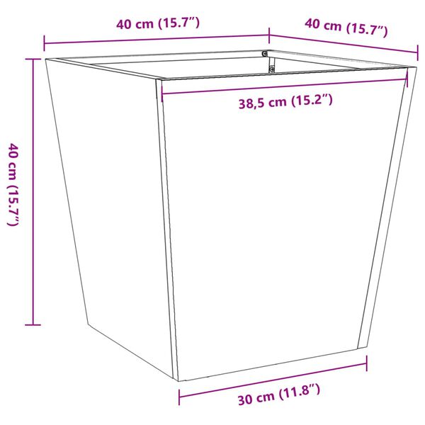 vidaXL Ζαρντινιέρες Κήπου 2 τεμ. 40x40x40εκ Ατσάλι σκληρυθέν στον αέρα