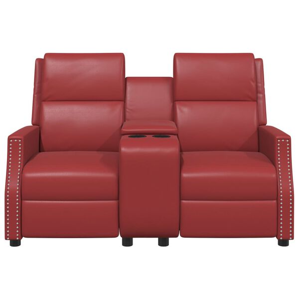 vidaXL Πολυθρόνα Μασάζ Ανακλινόμενη 2 Θέσεων Μπορντό Συνθετικό Δέρμα