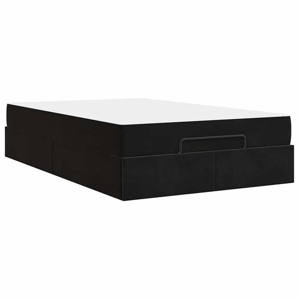 vidaXL Σκελετός Κρεβατιού με αποθήκευση Μαύρο 120 x 200 cm Βελούδο